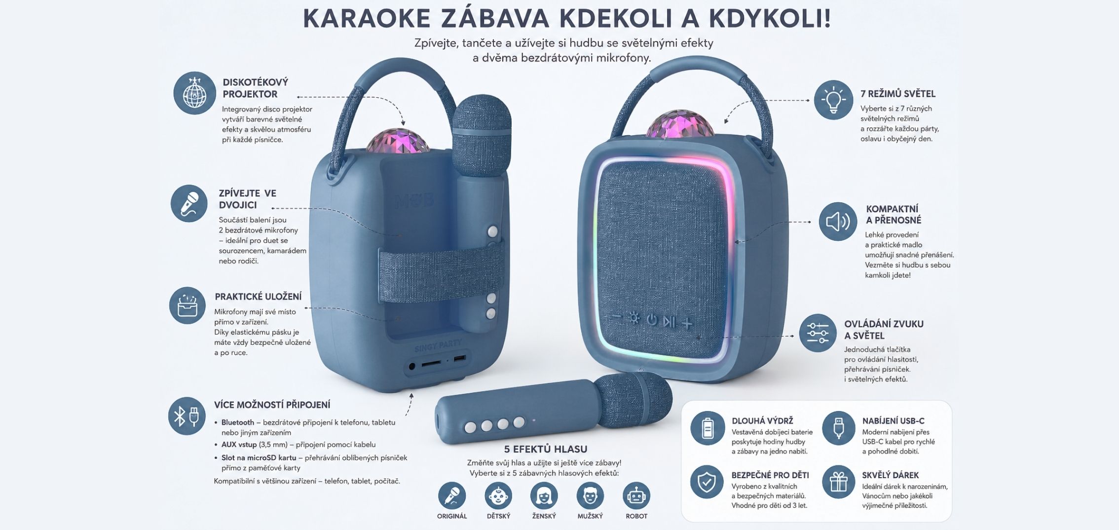 Sada na karaoke MOB Singy Party růžové (7)